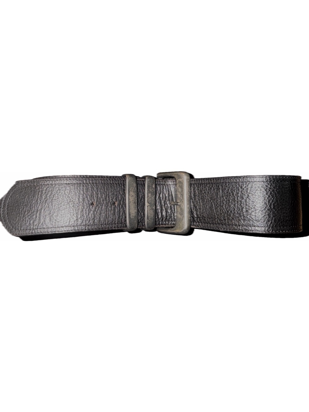 Henry Lehr Vintage Thick Black Leather Belt, size medium